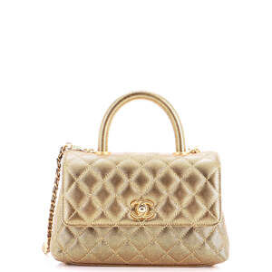 Chanel Mini Coco Top Handle Bag Quilted Caviar
